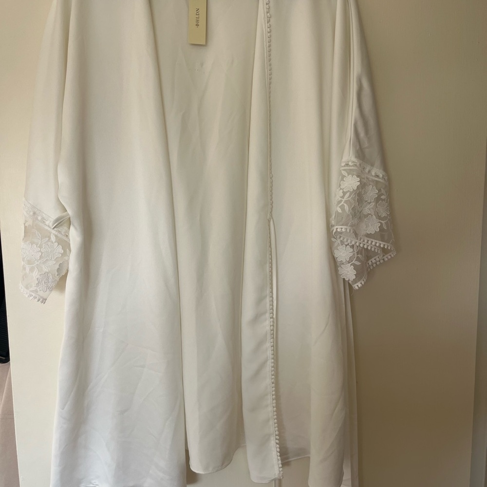BHLDN Bridal - Flora Nikrooz Cream Lace Sleeve Robe